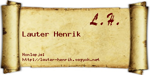 Lauter Henrik névjegykártya